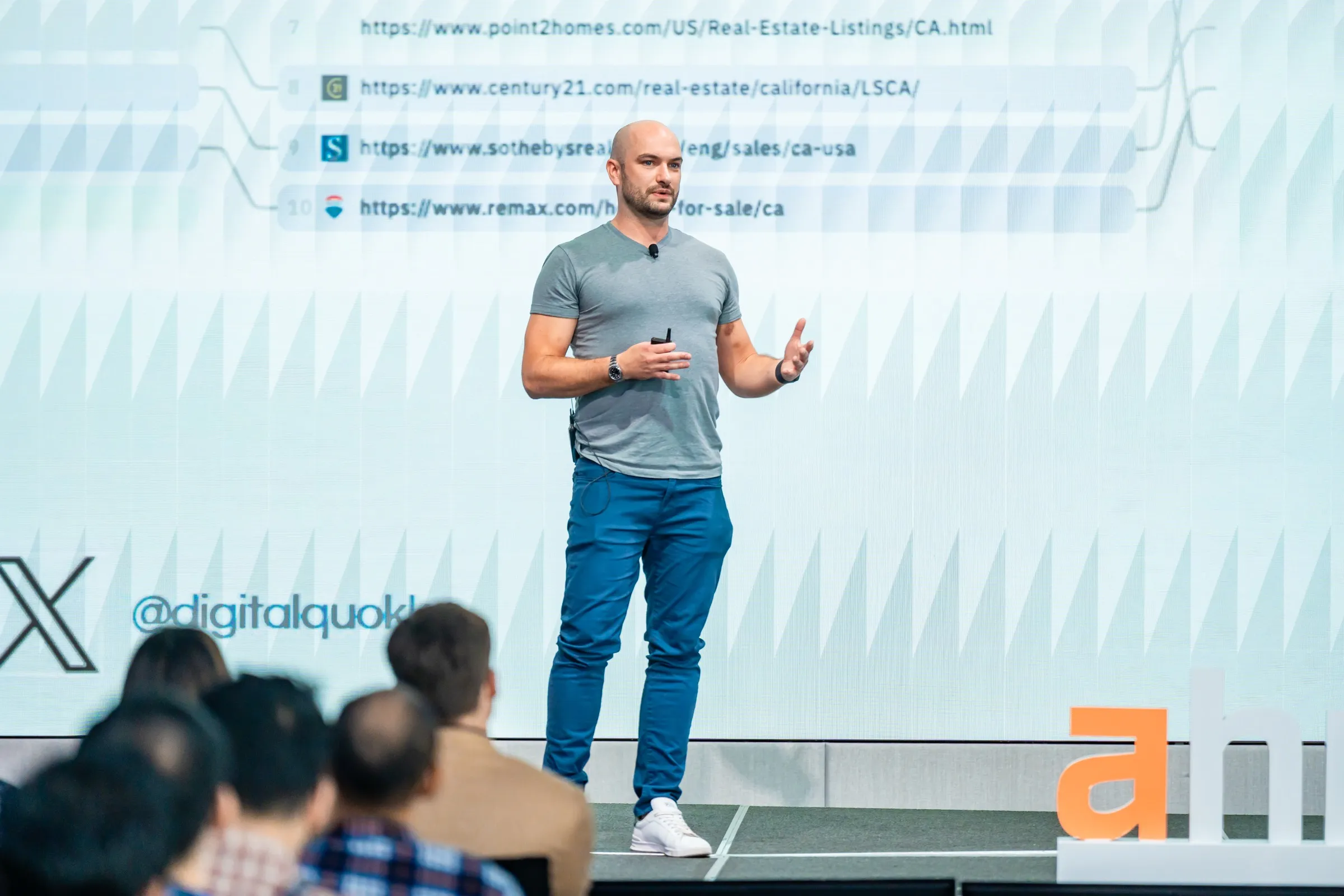 Andy Chadwick speaking at a conference